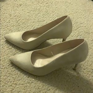 Forever 21 Faux Suede Nude Heels